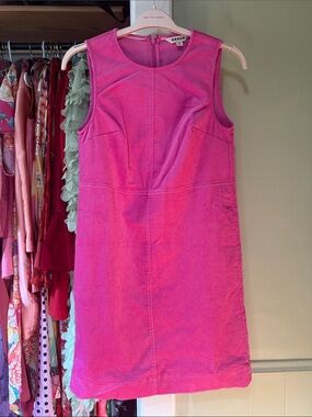 Boden Bright Pink Sleeveless Corduroy Mini Dress